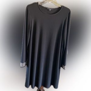 Tiana B black dress with pearl detail on long sleeves